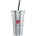 18 Oz. Silver Stainless Steel Spirit Vacuum Tumbler